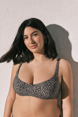 Women'secret Top bikini horizontal capacidad animal print blanco