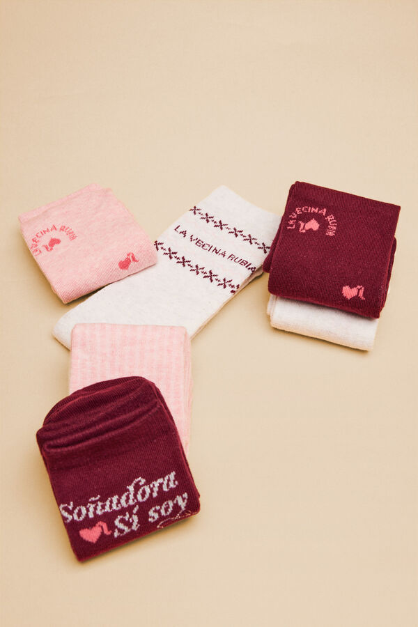 Women'secret Pack 6 calcetines algod&oacute;n La Vecina Rubia estampado