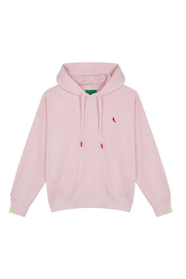 HI&BYE Sweatshirt de capuz rosa de algod&atilde;o rosa