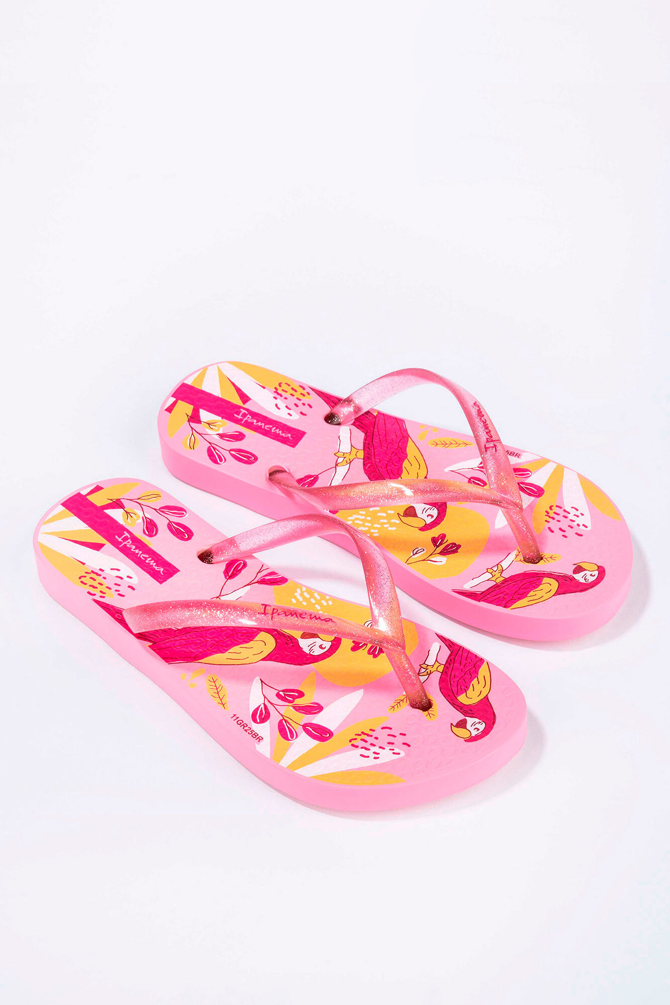 Ipanema Chinelos infantis estampado papagaios tropicais