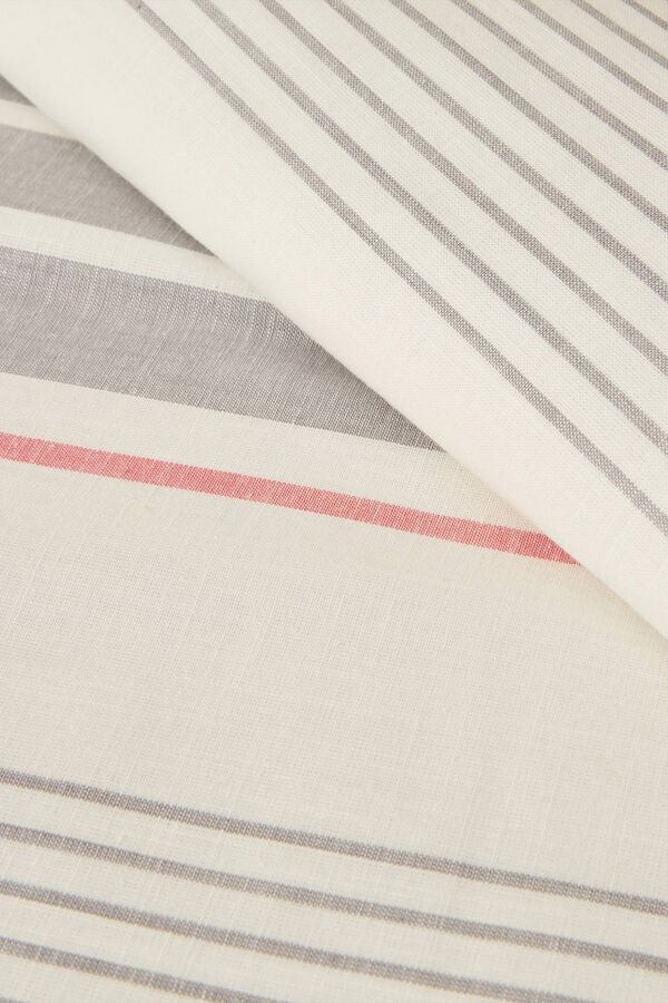 Textura Capa n&oacute;rdica algod&atilde;o riscas cinzento