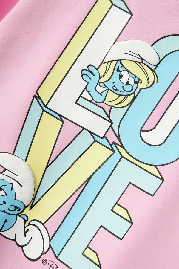 Name it Sudadera larga Los Pitufos rosa