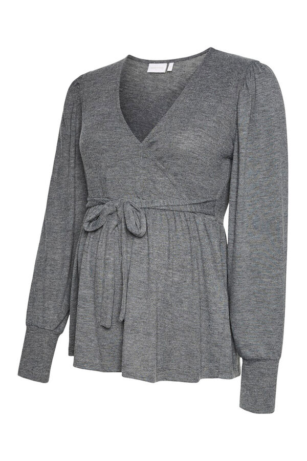 Mamalicious Top de manga larga maternity y lactancia  negro