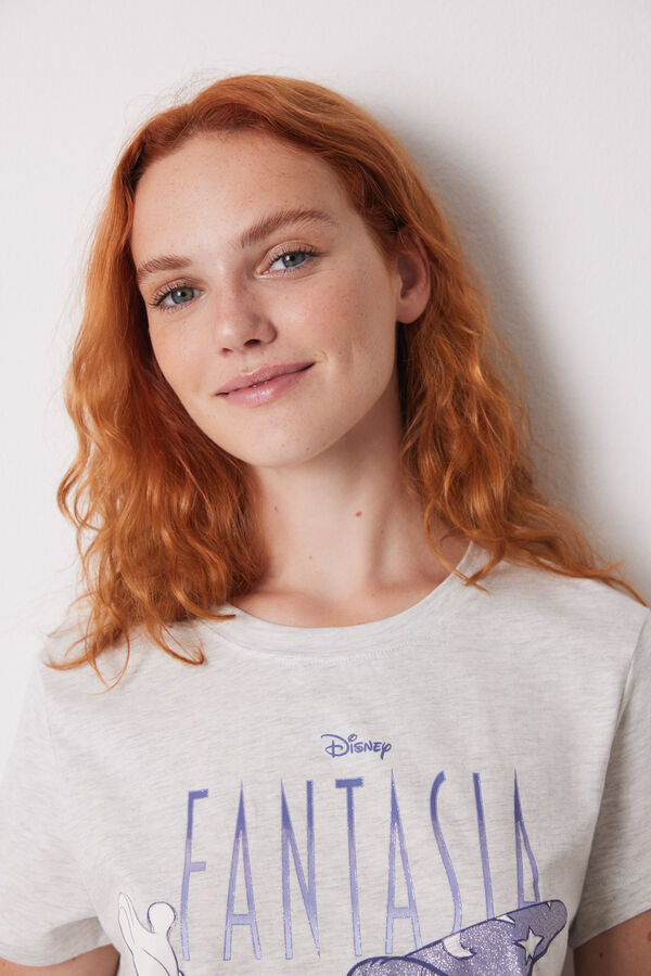 Women'secret Pijama Mickey Capri 100% Algod&atilde;o cinzento