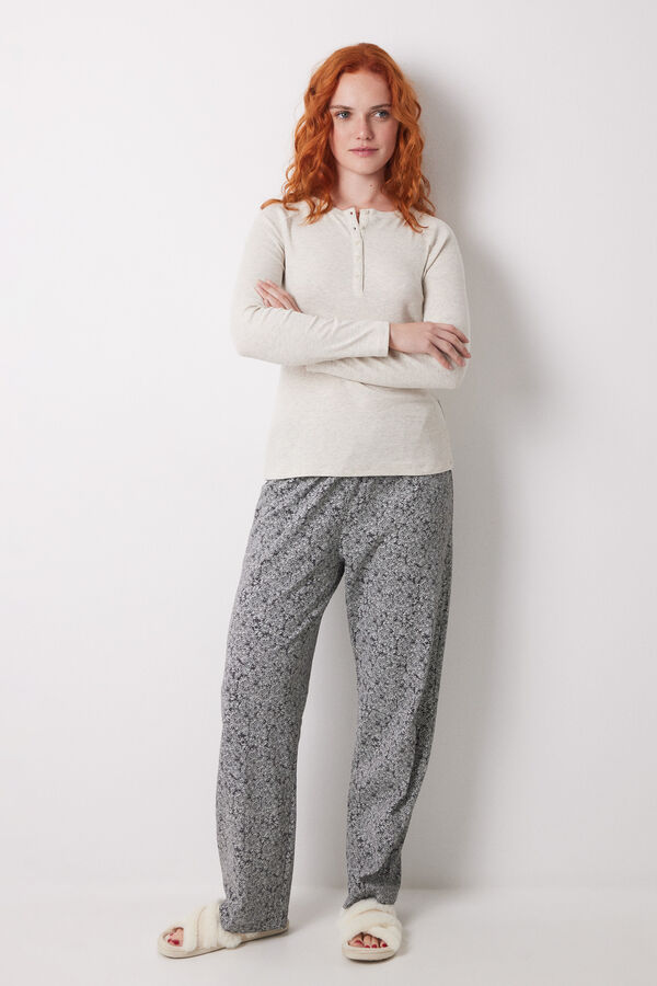 Women'secret Camiseta manga larga canal&eacute; arena nude