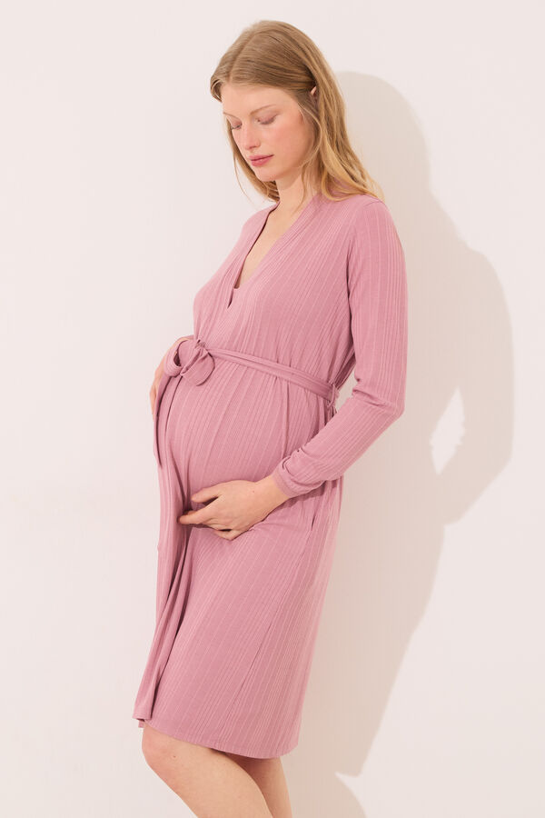 Women'secret Robe midi pointelle "maternity" rosa rosa