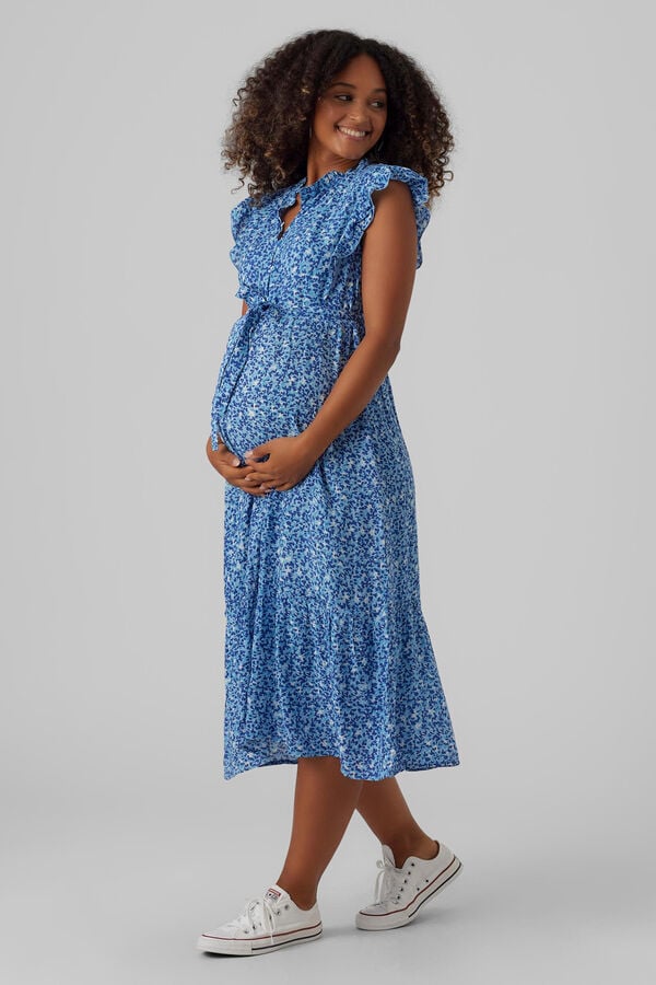 Womensecret Vestido midi maternity dupla função azul