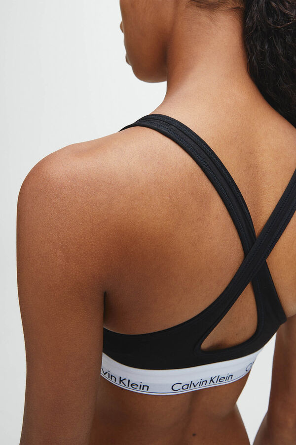 Calvin Klein Top preformado de algod&oacute;n con cinturilla de Calvin Klein negro