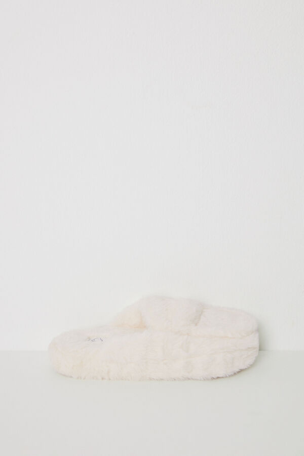 Women'secret Chinelos de casa de mocassins de pele Snoopy  bege