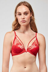 Gisela Sujetador bralette estampado flores rojo