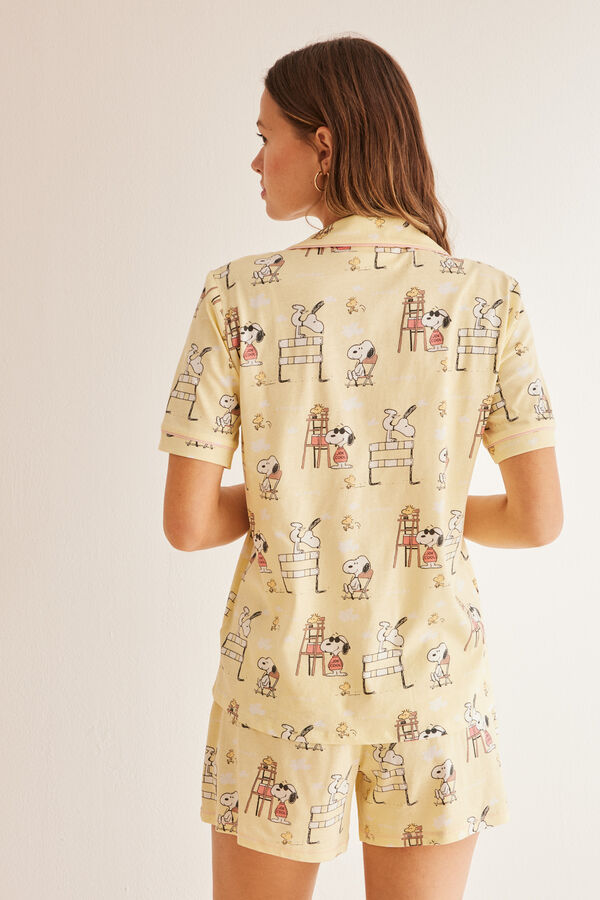 Women'secret Pijama camisero corto 100% algod&oacute;n Snoopy estampado