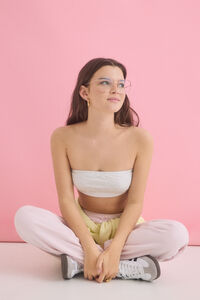 HI&BYE Suti&atilde; cai-cai cinza com copas remov&iacute;veis