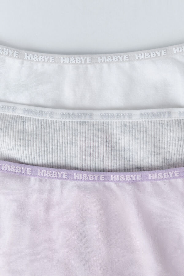 HI&BYE Pack 3 tangas blanco, gris y rosa blanco