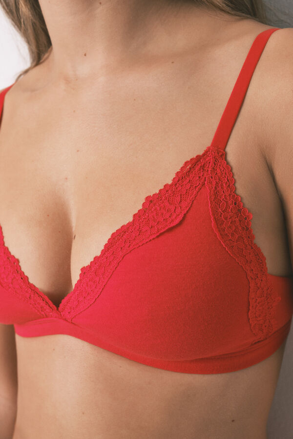 Women'secret Soutien triangular de renda vermelha NATURAL vermelho