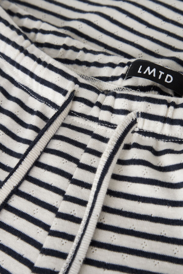 Lmtd Pantal&oacute;n de punto rayas y cintura el&aacute;stica azul