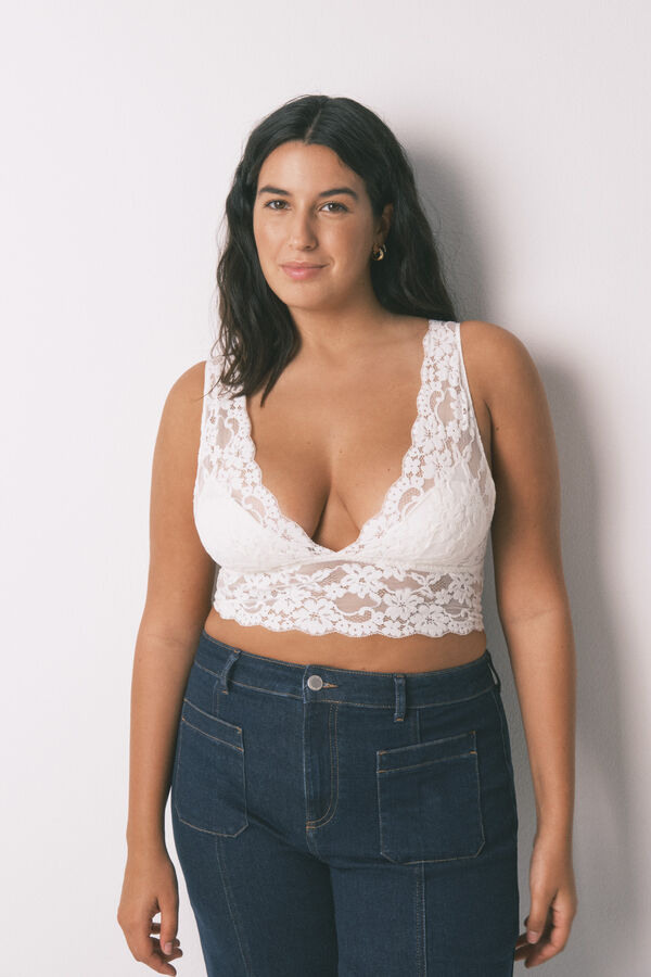 Women'secret Soutien bralette halter em renda bege bege