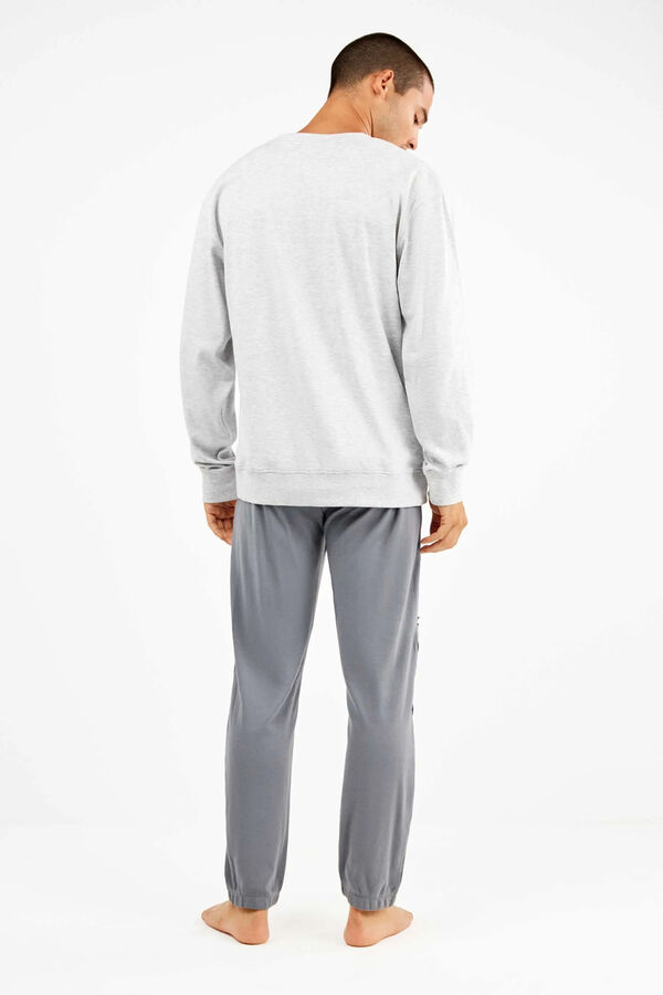 Gisela Conjunto pijama hombre Sylvester en punto interlock gris