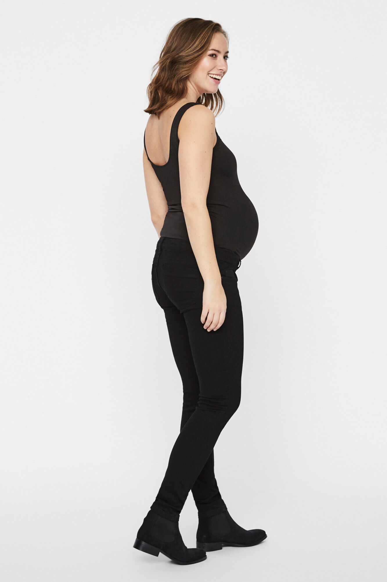 Mamalicious Jeans negro maternity Better Cotton