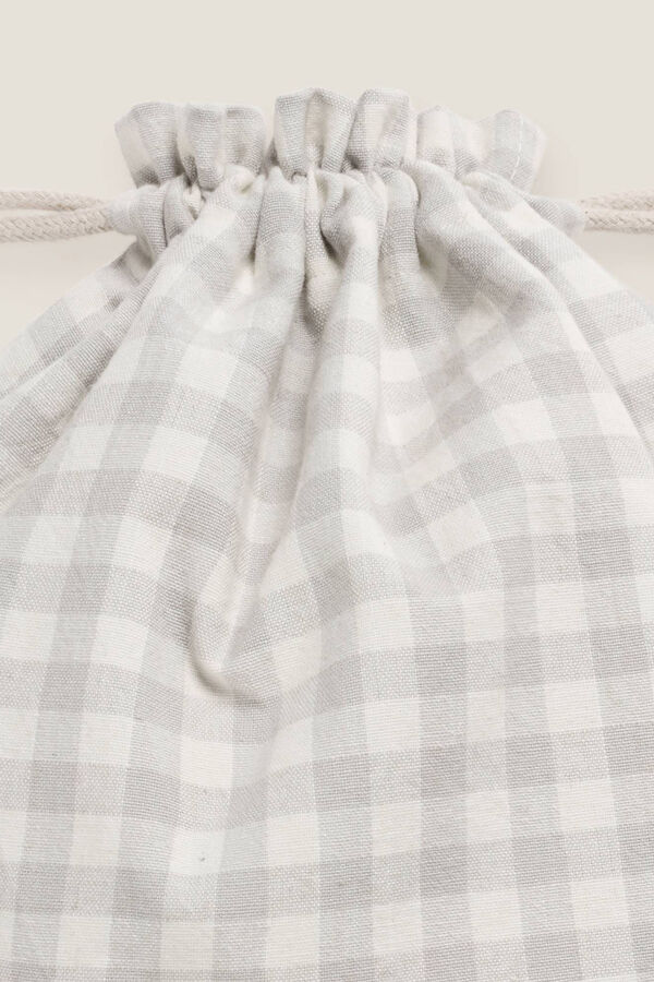 Textura Bolsa cuadros vichy gris
