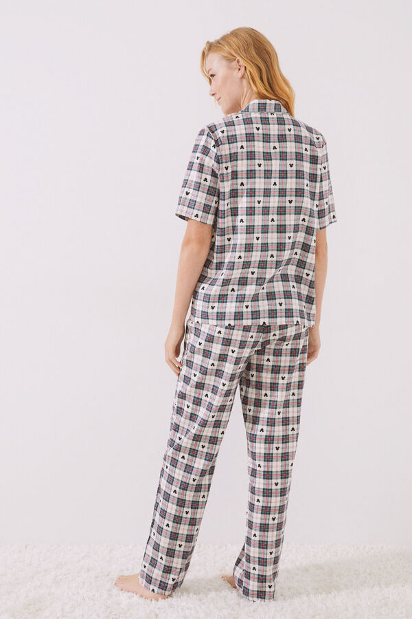Womensecret Pijama camisero largo 100% algodón Mickey Mouse estampado