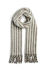 Pieces Bufanda Rayas Larga Flecos gris