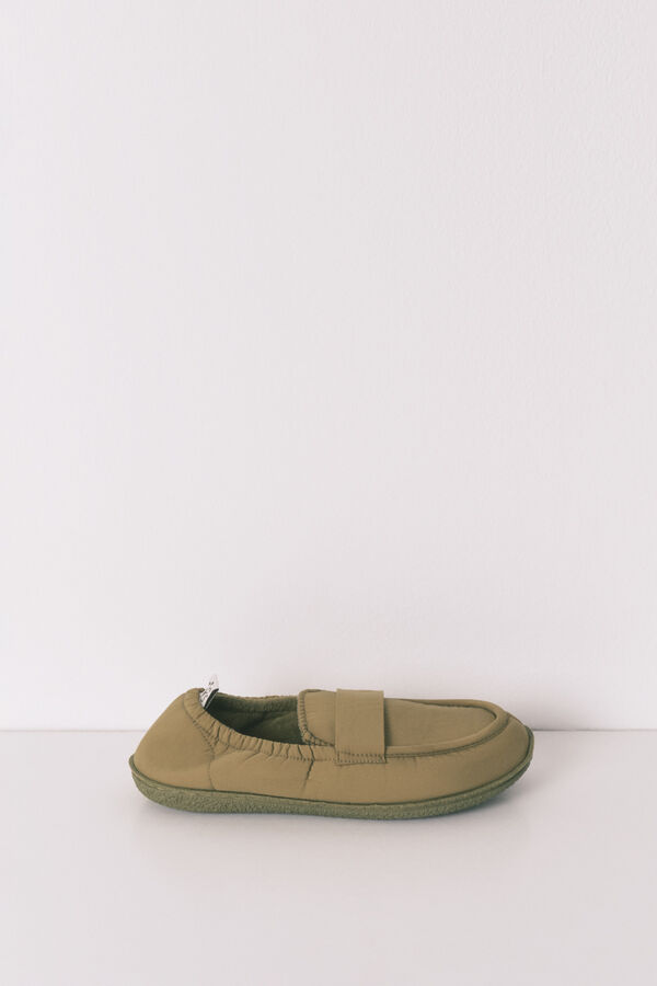Women'secret Chinelos de quarto mocassim verde caqui