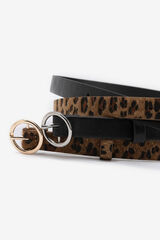 Vilanova Cintur&oacute;n Estrecho Efecto Piel negro