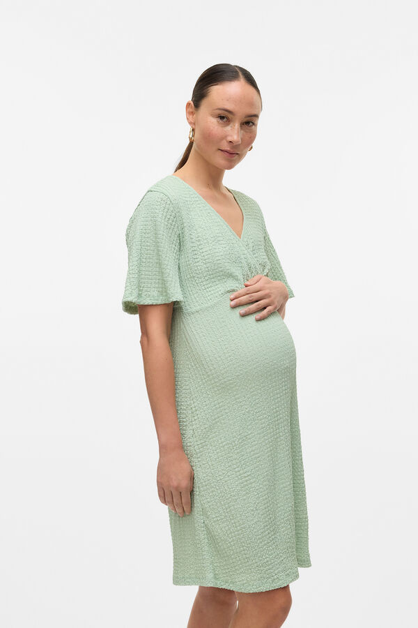 Mamalicious Vestido de maternity e amamentação de manga curta verde