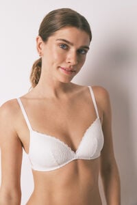 Women'secret Sujetador CHARMING relleno encaje blanco