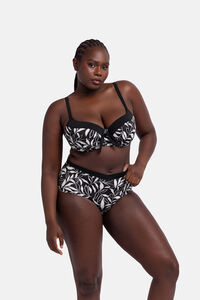 Dorina Calcinha alta estampado preta