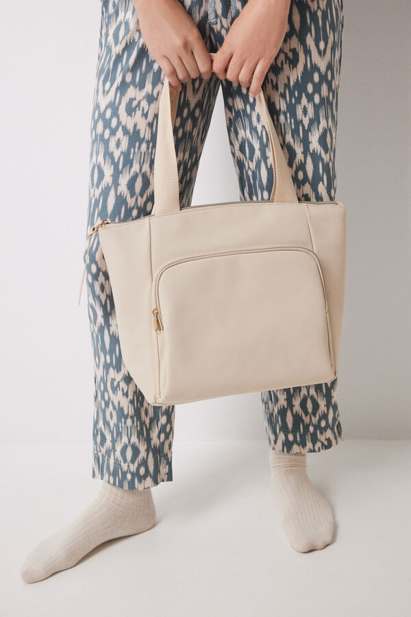 Women'secret Bolso grande engomado beige nude