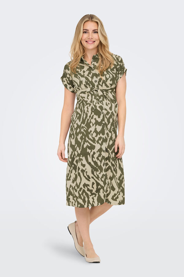 Only Maternity Vestido camiseiro maternity cinzento