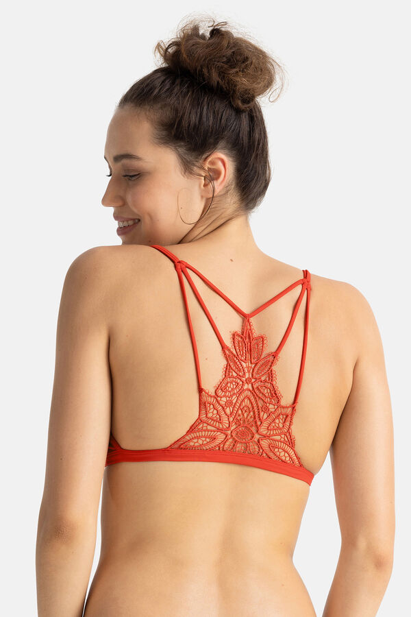 Dorina Top de bikini triangular naranja