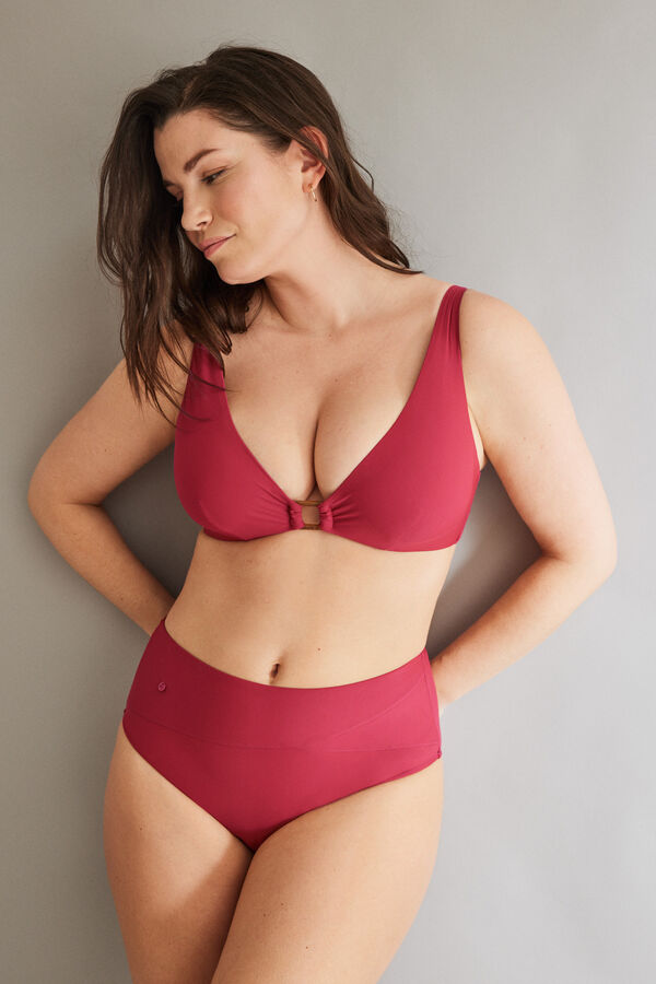 Women'secret Braga bikini alta moldeador rosa rosa