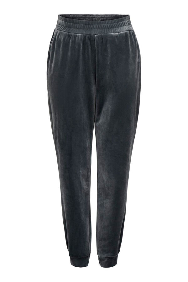 Only Play Pantalones jogger de terciopelo gris