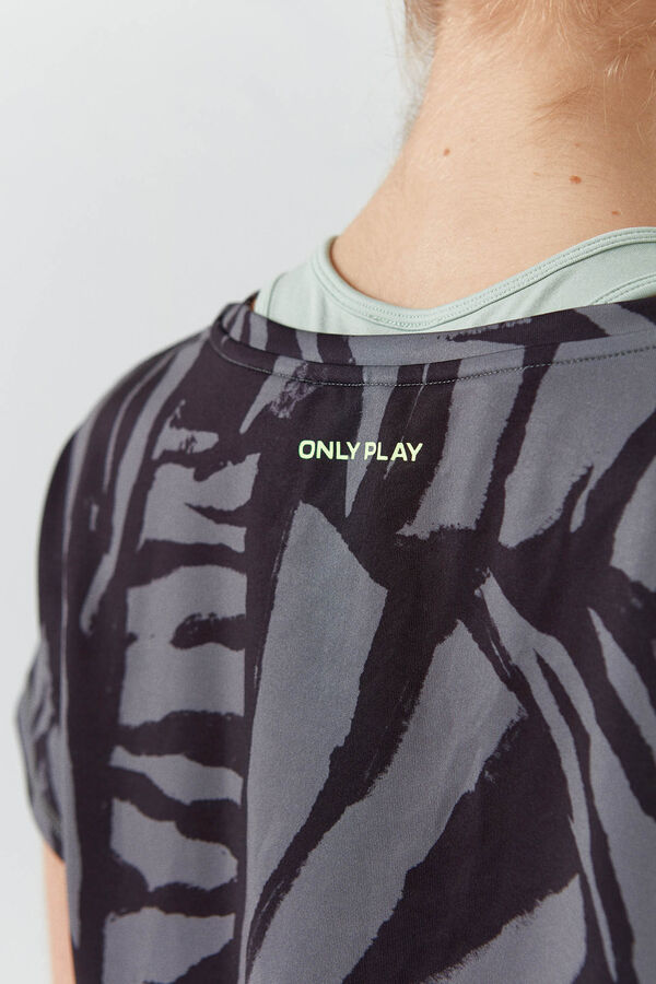 Only Play T-shirt de manga curta estampada azul