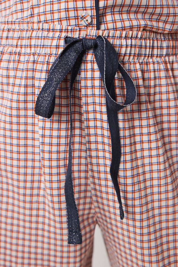 Women'secret Pijama camisa xadrez Moomin 100% algod&atilde;o castanho