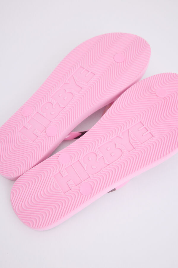 HI&BYE Chanclas print cebra rosa logo rosa