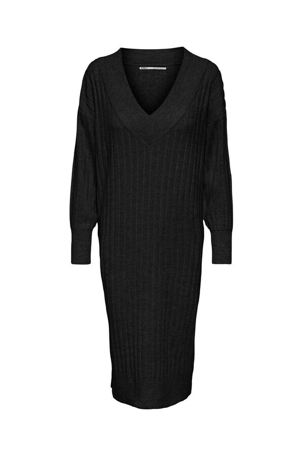 Only Maternity Vestido punto cuello pico premamá negro