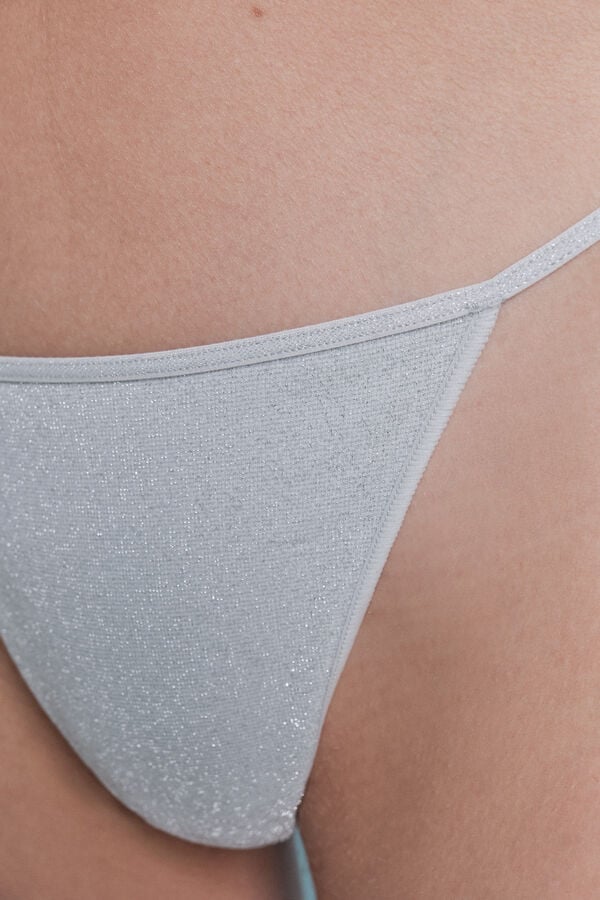 HI&BYE Tanga plateado Seamless lurex gris