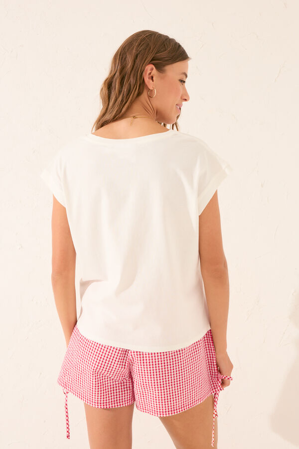 Women'secret Camiseta manga corta 100% algod&oacute;n blanco Snoopy blanco