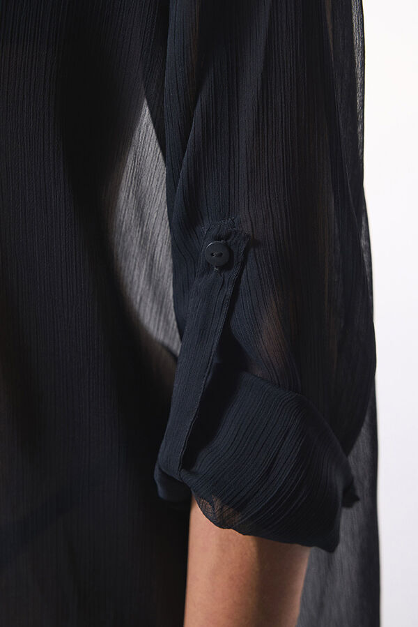 Penti Vestido camisero largo playa negro negro