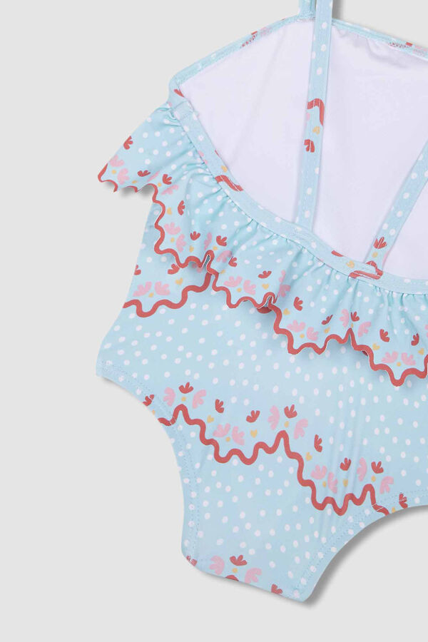 Gocco Fato de banho com estampado de ondas azul-claro azul