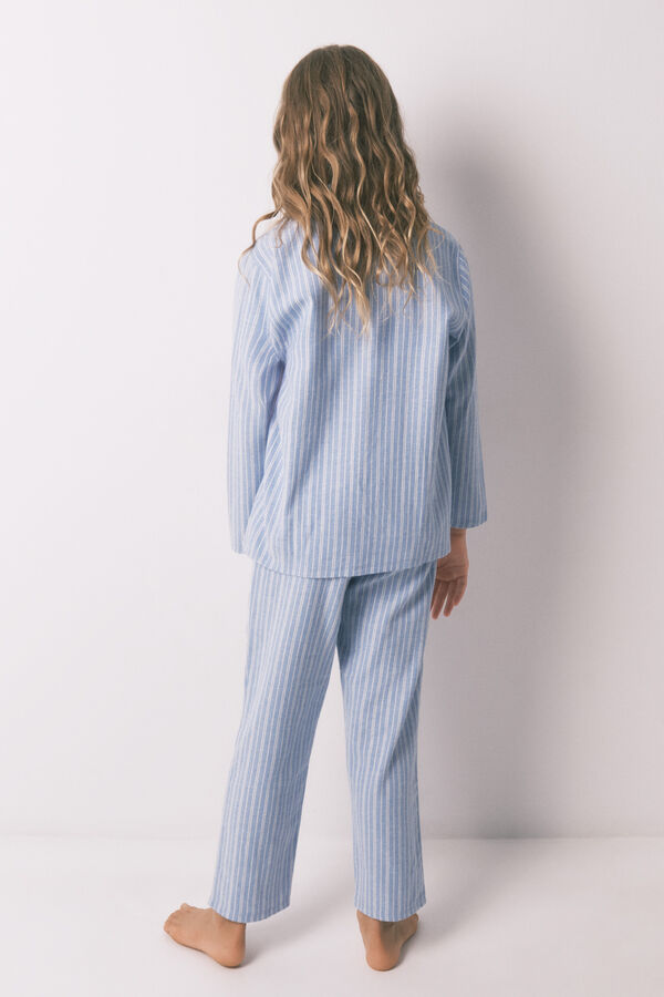 Women'secret Pijama infantil camisa &agrave;s riscas, 100% algod&atilde;o bege