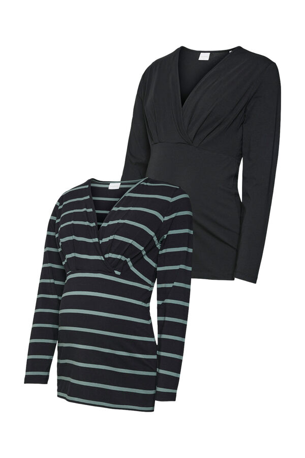 Mamalicious Pacote de camisetas de manga comprida para maternity e amamentação  preto