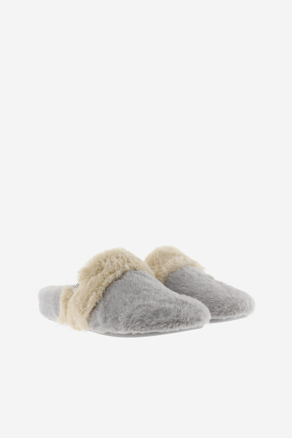 Victoria Zapatillas de casa de pelo soft gris