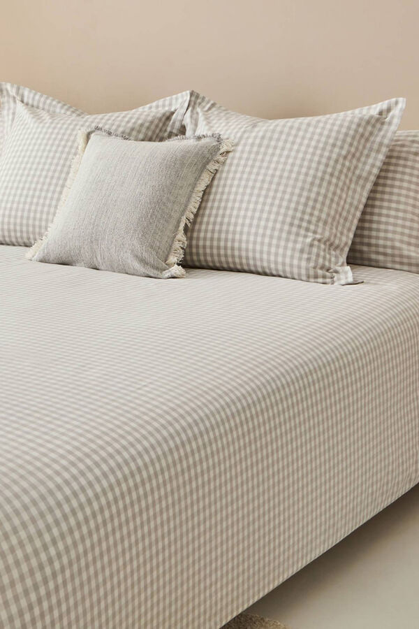 Textura S&aacute;bana de cuadros vichy turquesa