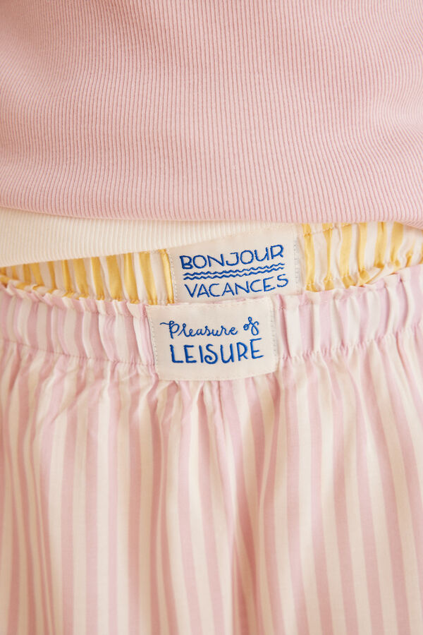 Women'secret Pijama al&ccedil;as cal&ccedil;&otilde;es riscas rosa rosa