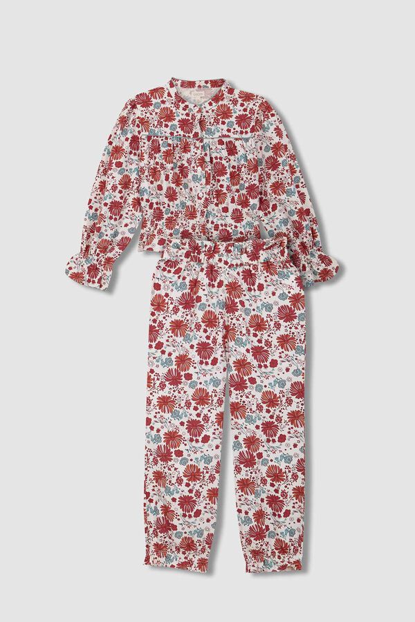 Gocco Pijama com impresso de flores rosa rosa