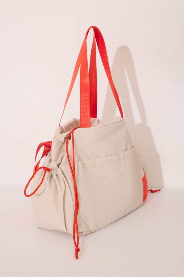 Women'secret Bolso multiusos nylon beige nude